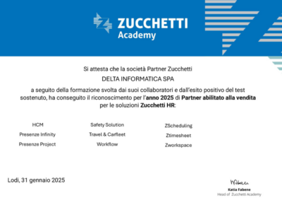 Attestato Zucchetti Accademy-DELTA INFORMATICA SPA